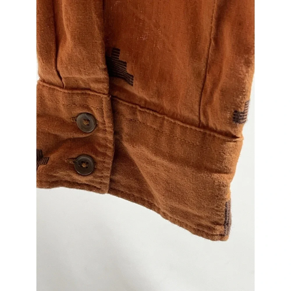 Prana Embroidered Shirt Womens Medium Long Sleeve Boho Festival Artisan